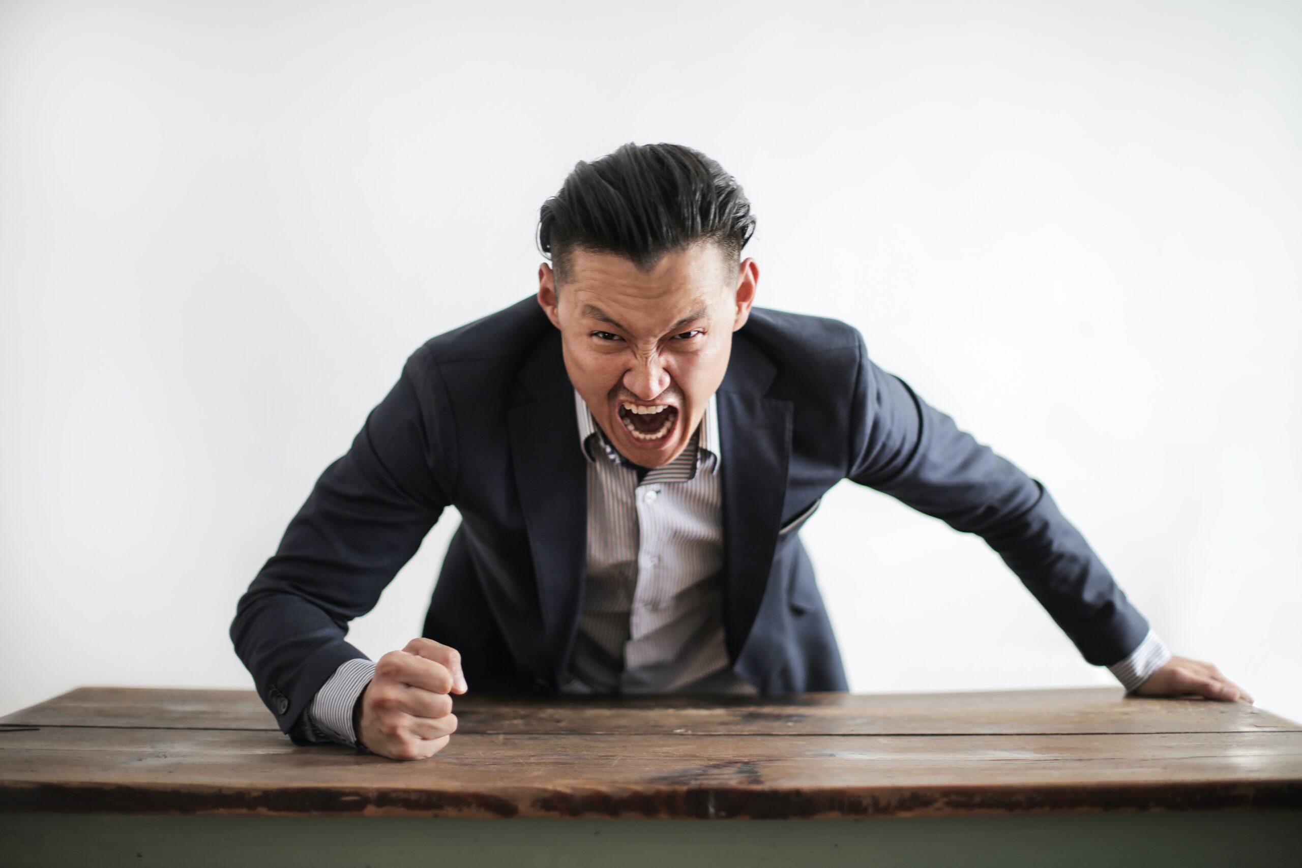 Man without positive intelligence yelling